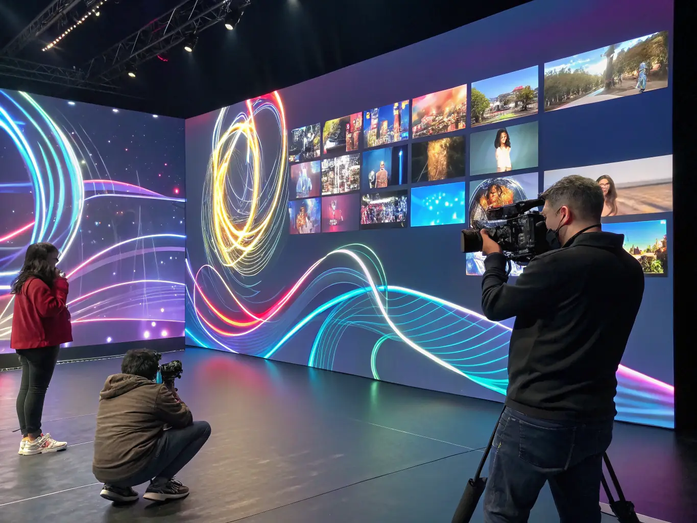 A visually appealing image showcasing product photos being automatically transformed into engaging video reels for social media.